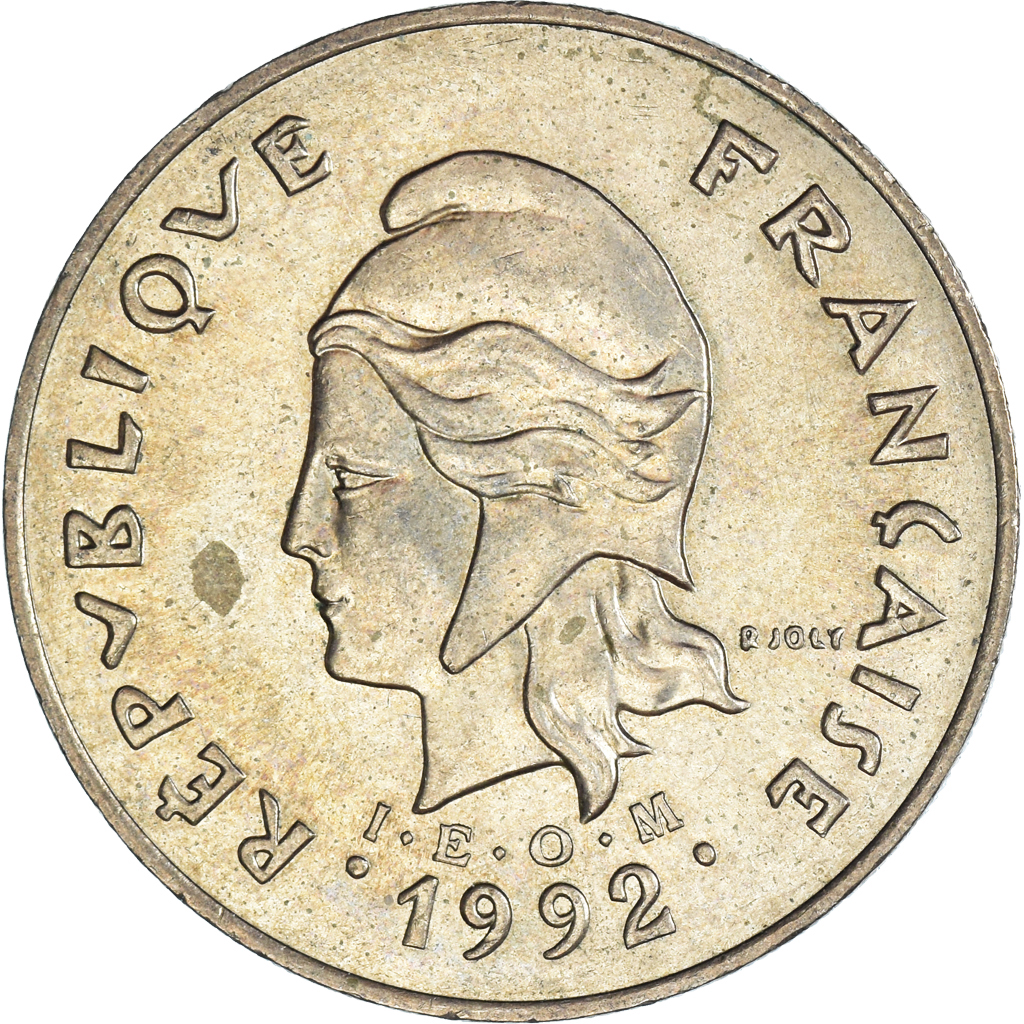 Moneda, Nueva Caledonia, 100 Francs, 1992