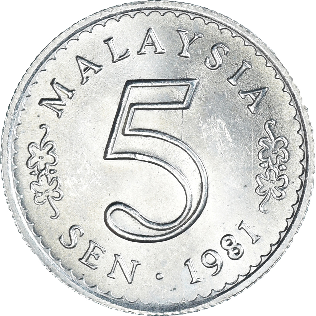Moneda, Malasia, 5 Sen, 1981