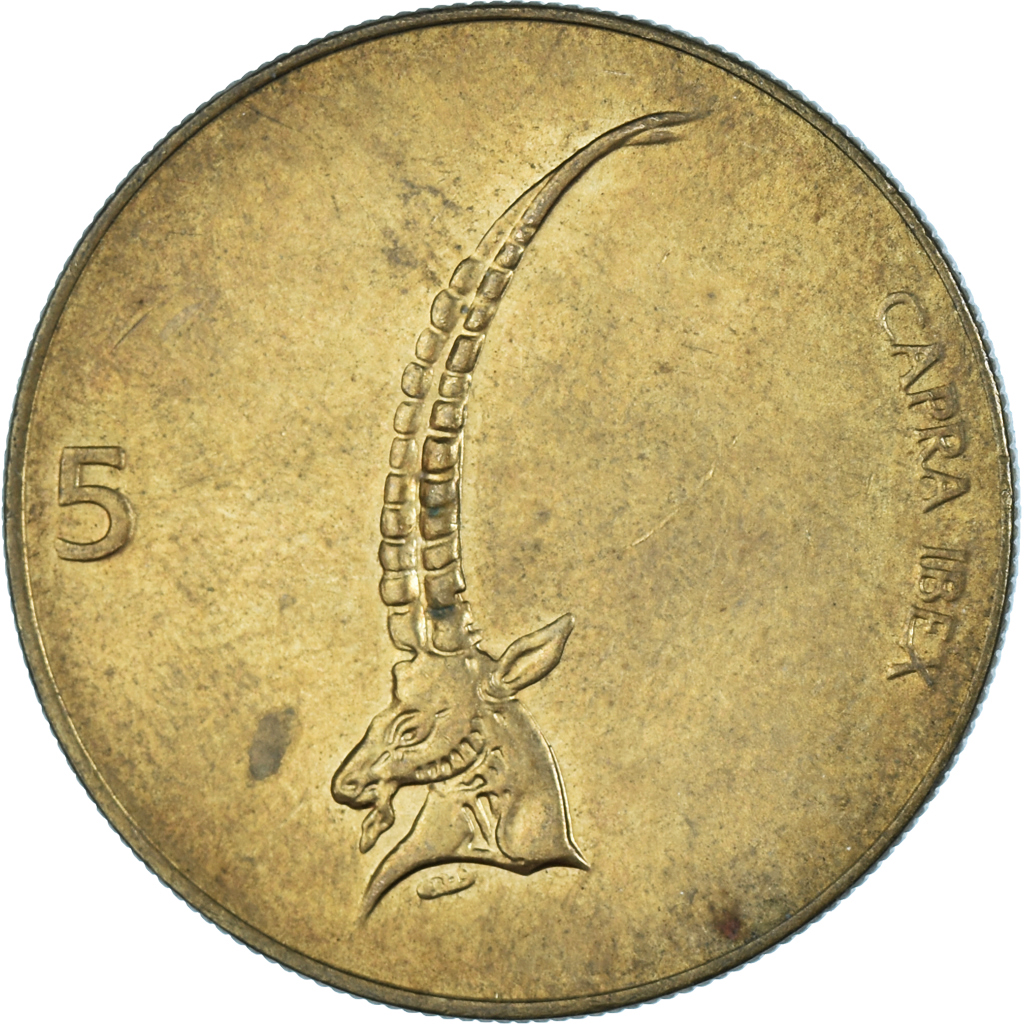 Moneda, Eslovenia, 5 Tolarjev, 1992