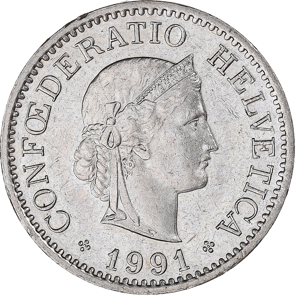 Coin, Switzerland, 10 Rappen, 1991