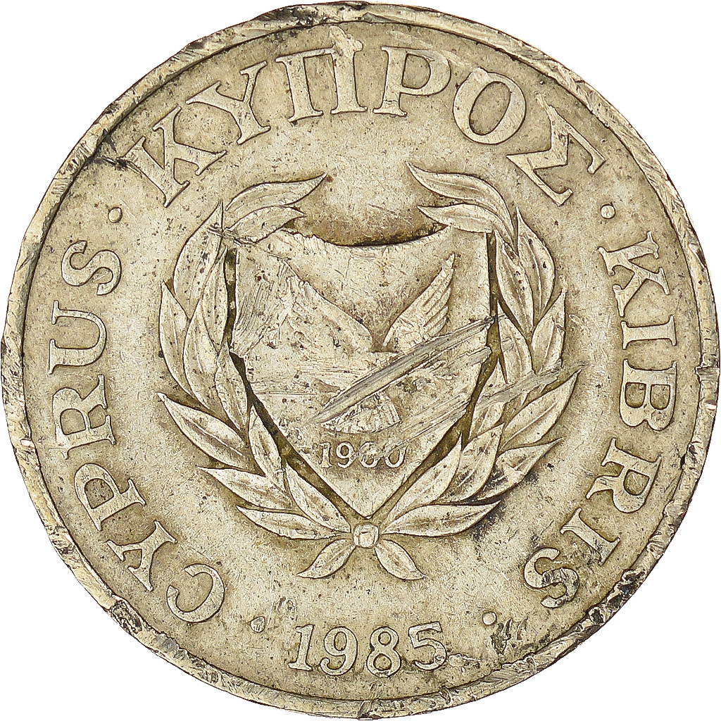 Coin, Cyprus, 5 Cents, 1985