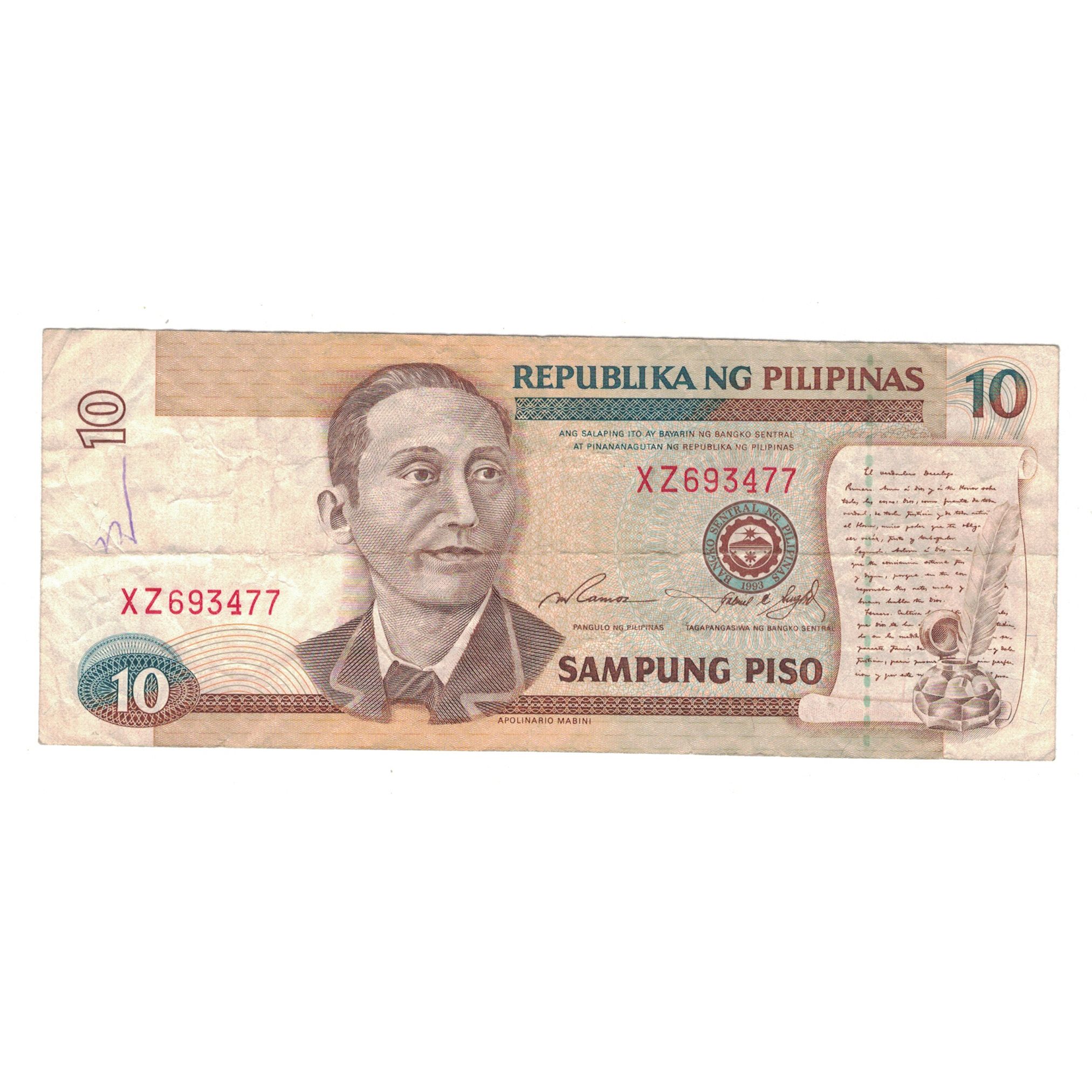 Banknote, Philippines, 10 Piso, 1997, KM:187a, VF(20-25) | World Paper Money
