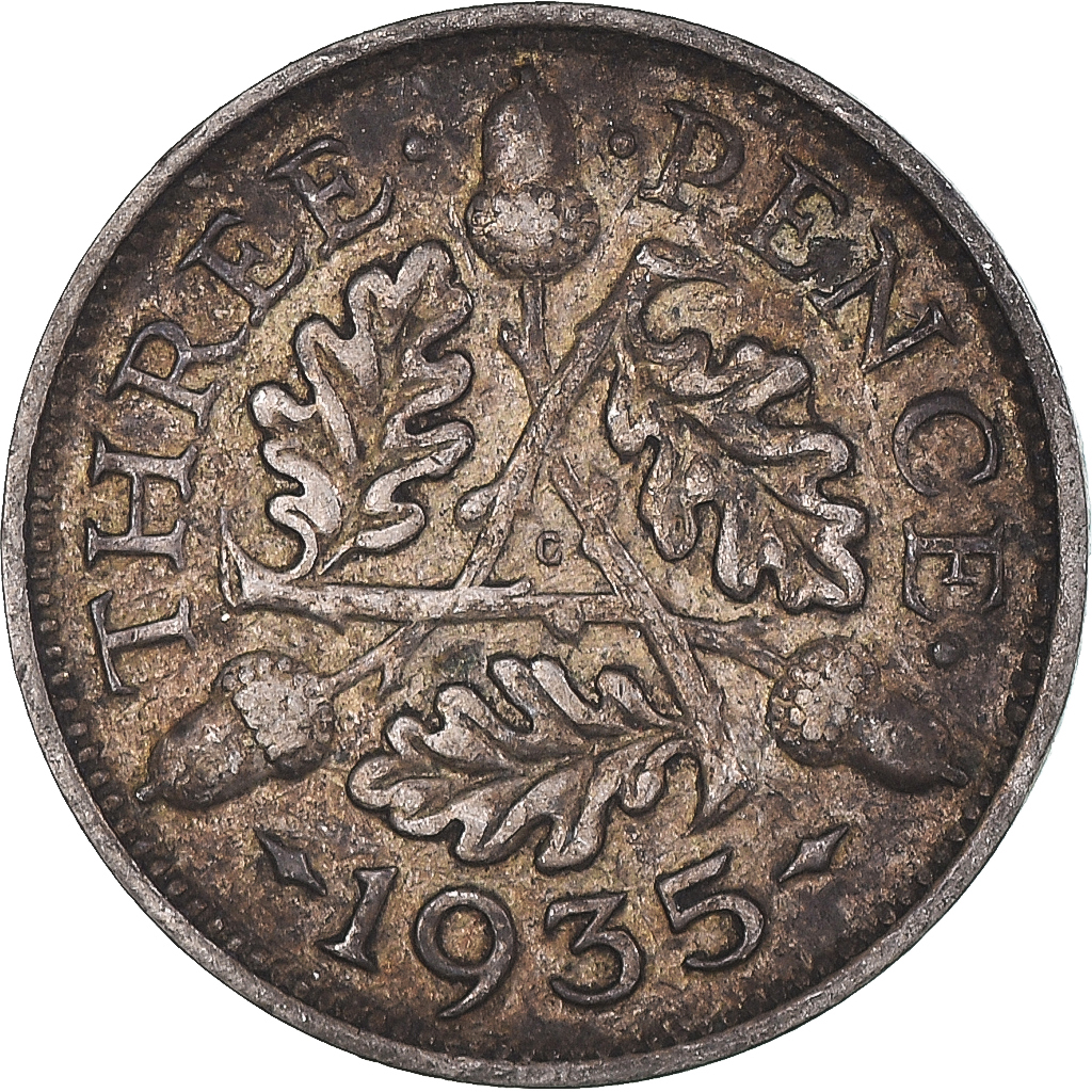 Coin, Great Britain, 3 Pence, 1935