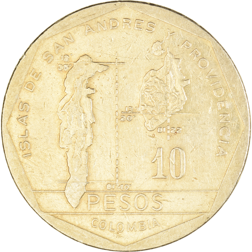 Coin, Colombia, 10 Pesos, 1981