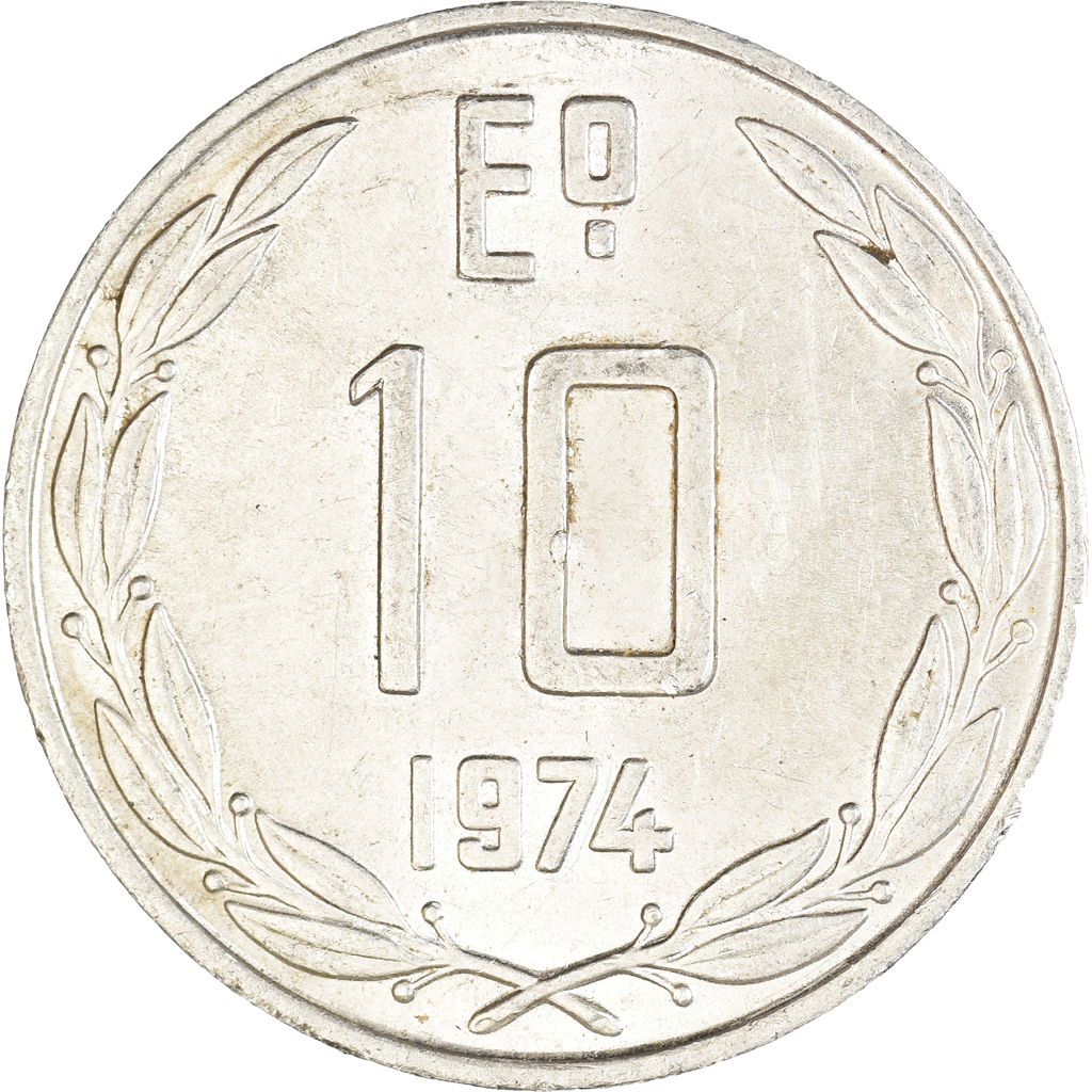 Coin, Chile, 10 Escudos, 1974