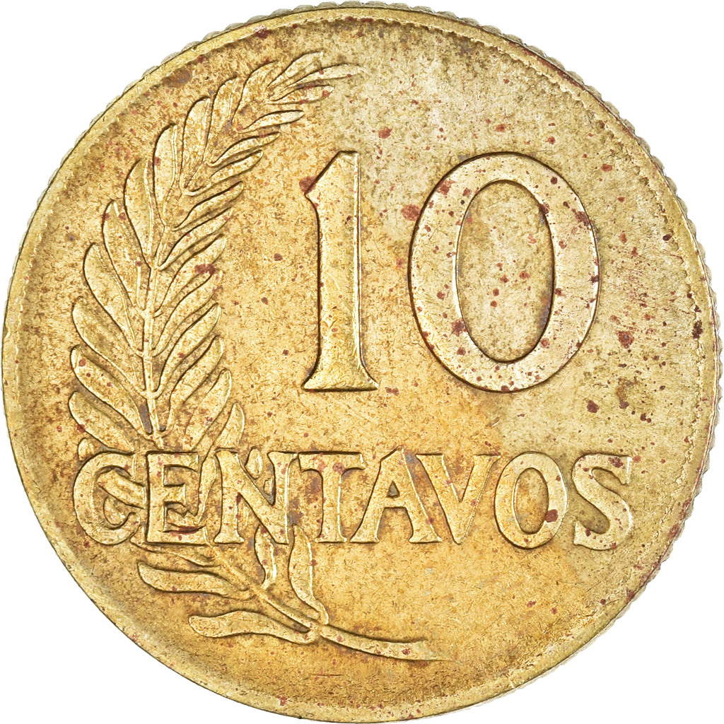 Coin, Peru, 10 Centavos, 1957