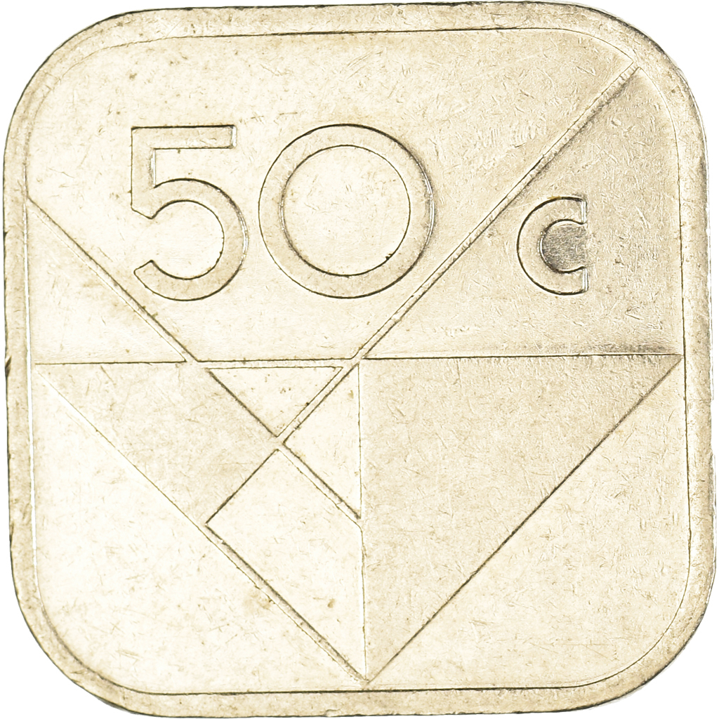Coin, Aruba, 50 Cents, 1988