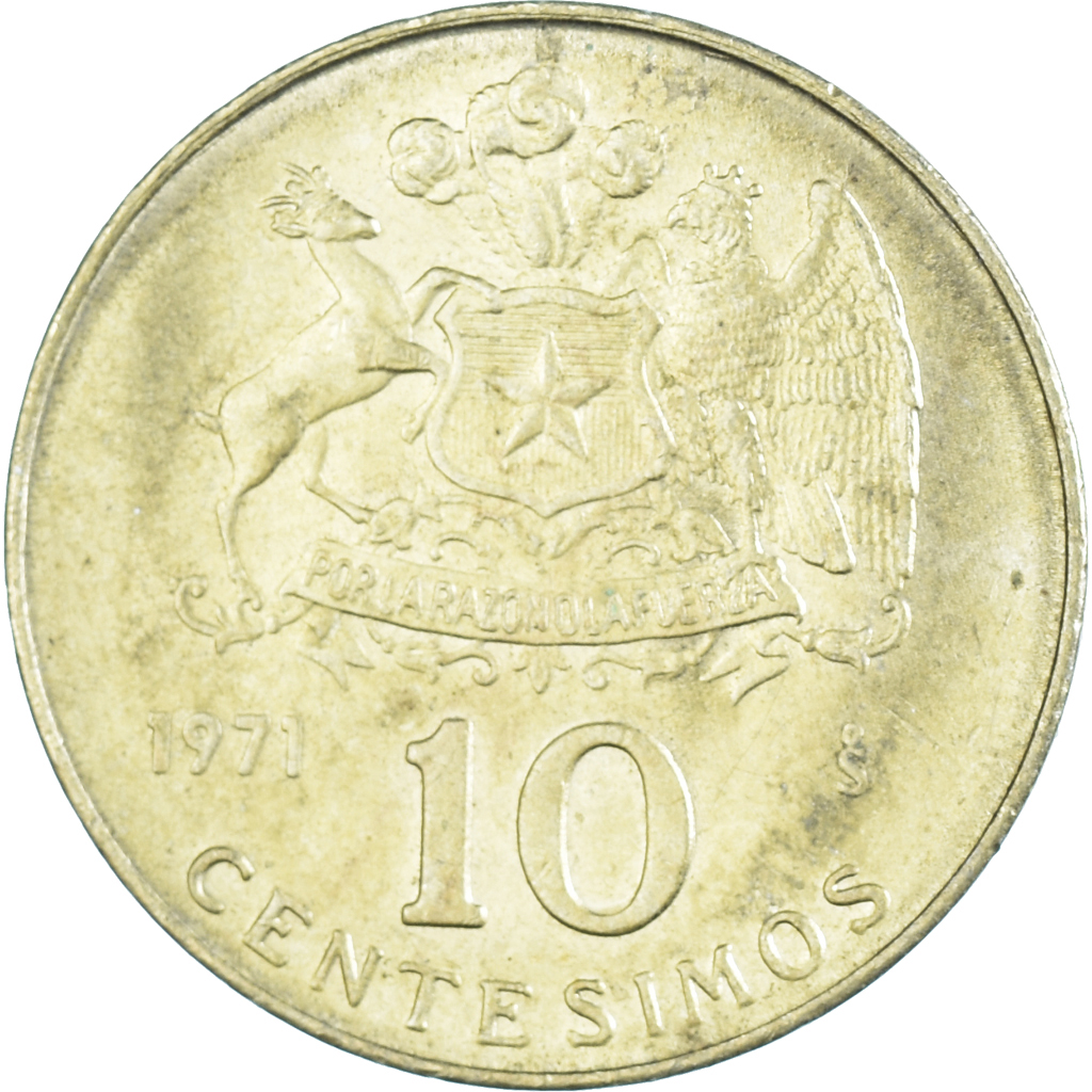 Coin, Chile, 10 Centesimos, 1971