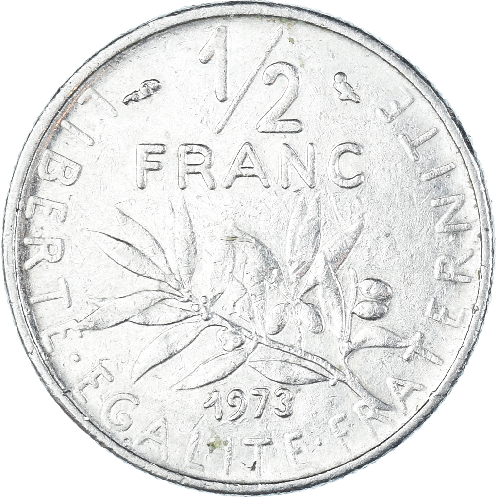 Coin, France, 1/2 Franc, 1973