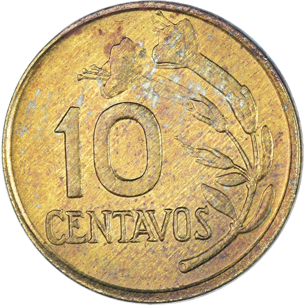 Coin, Peru, 10 Centavos, 1975