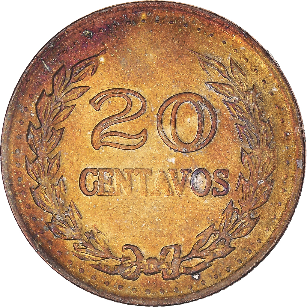 Coin, Colombia, 20 Centavos, 1971