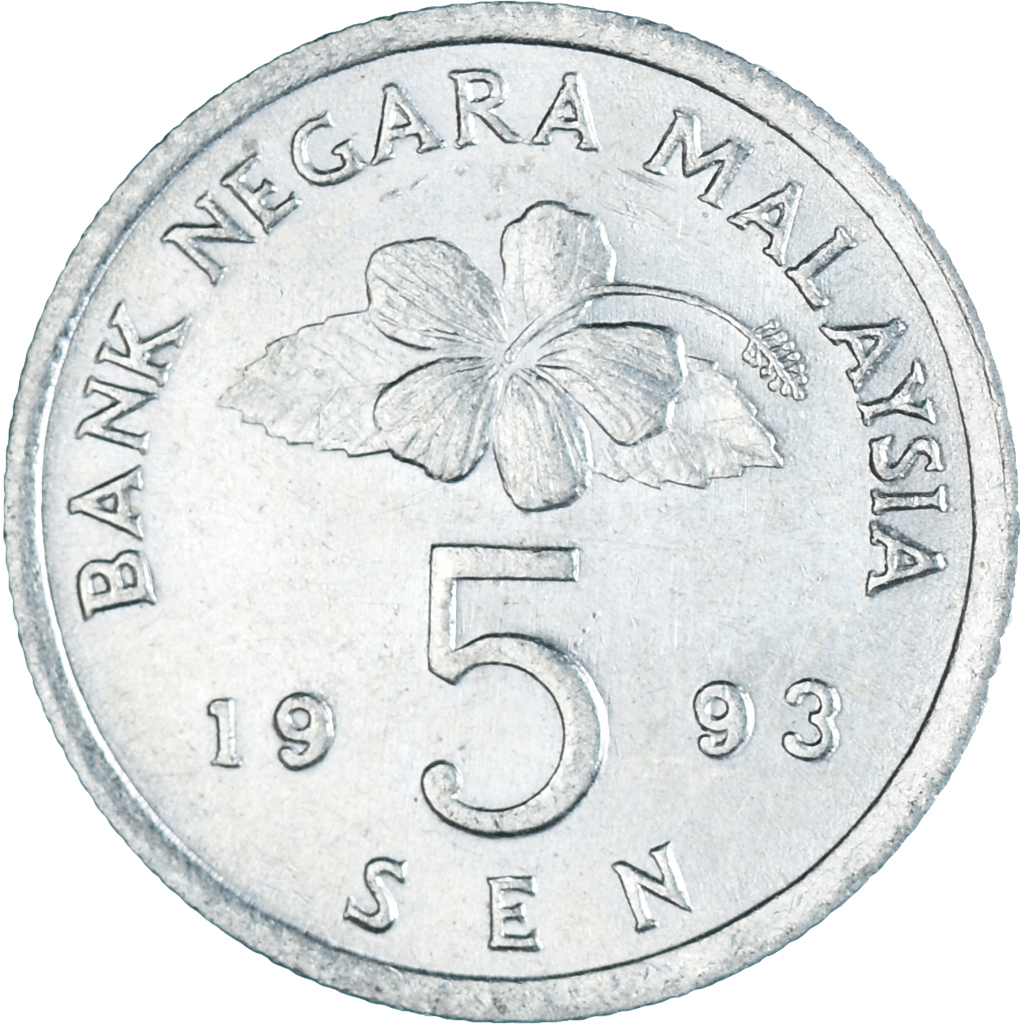 Coin, Malaysia, 5 Sen, 1993