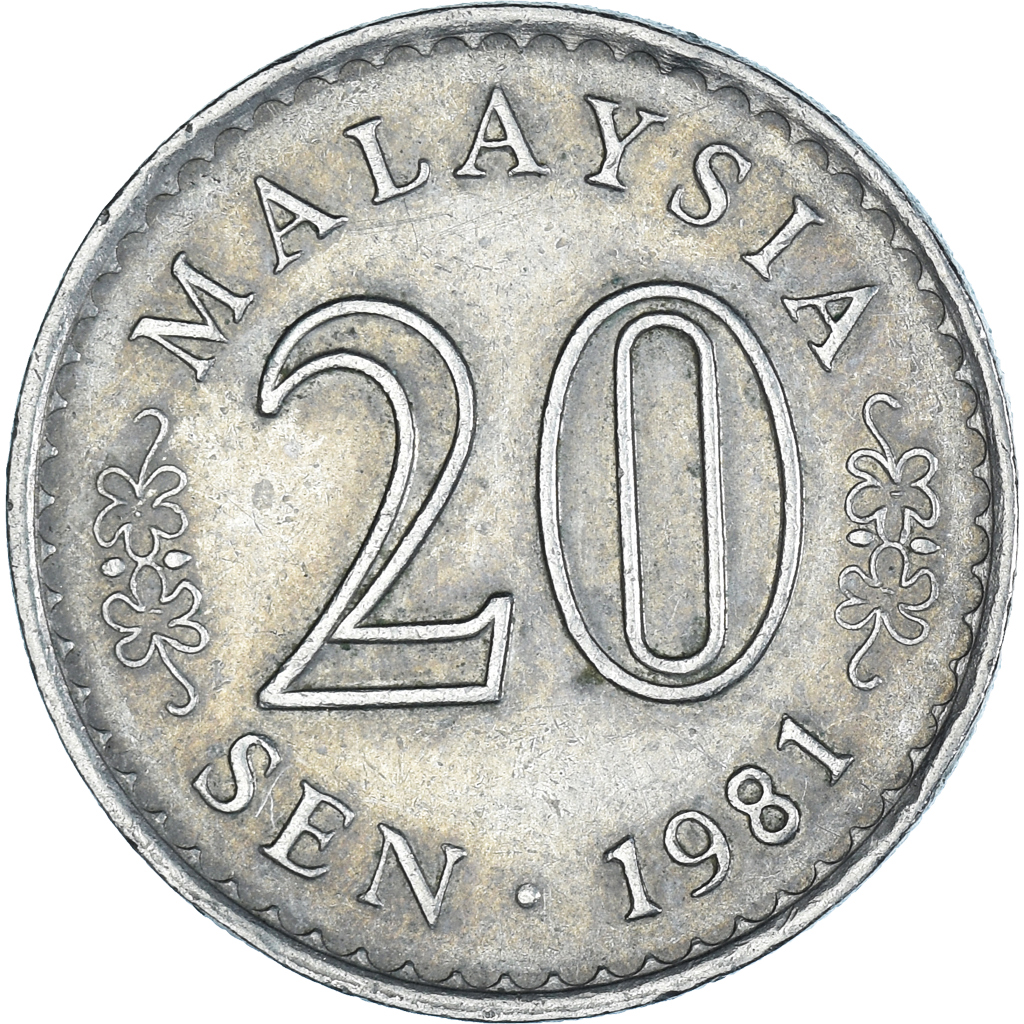 Coin, Malaysia, 20 Sen, 1981