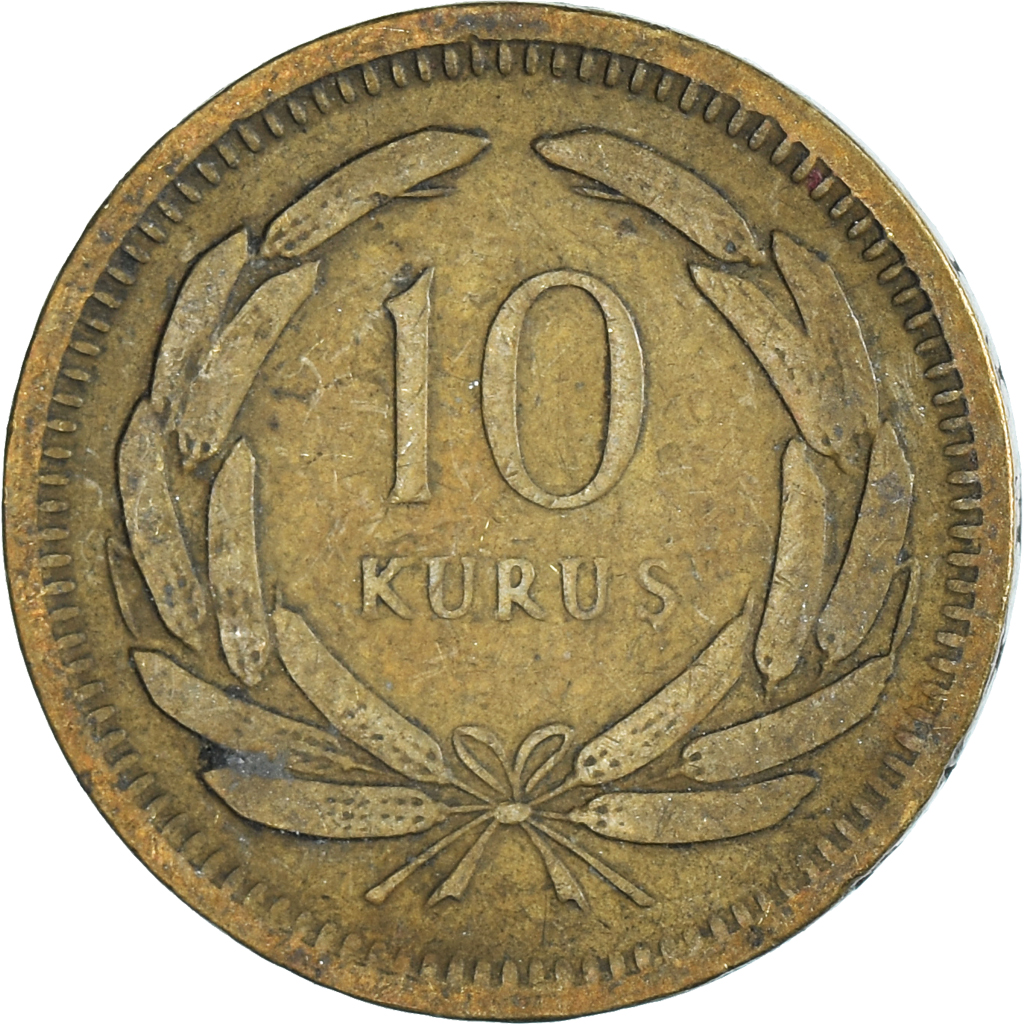 Coin, Turkey, 10 Kurus, 1956