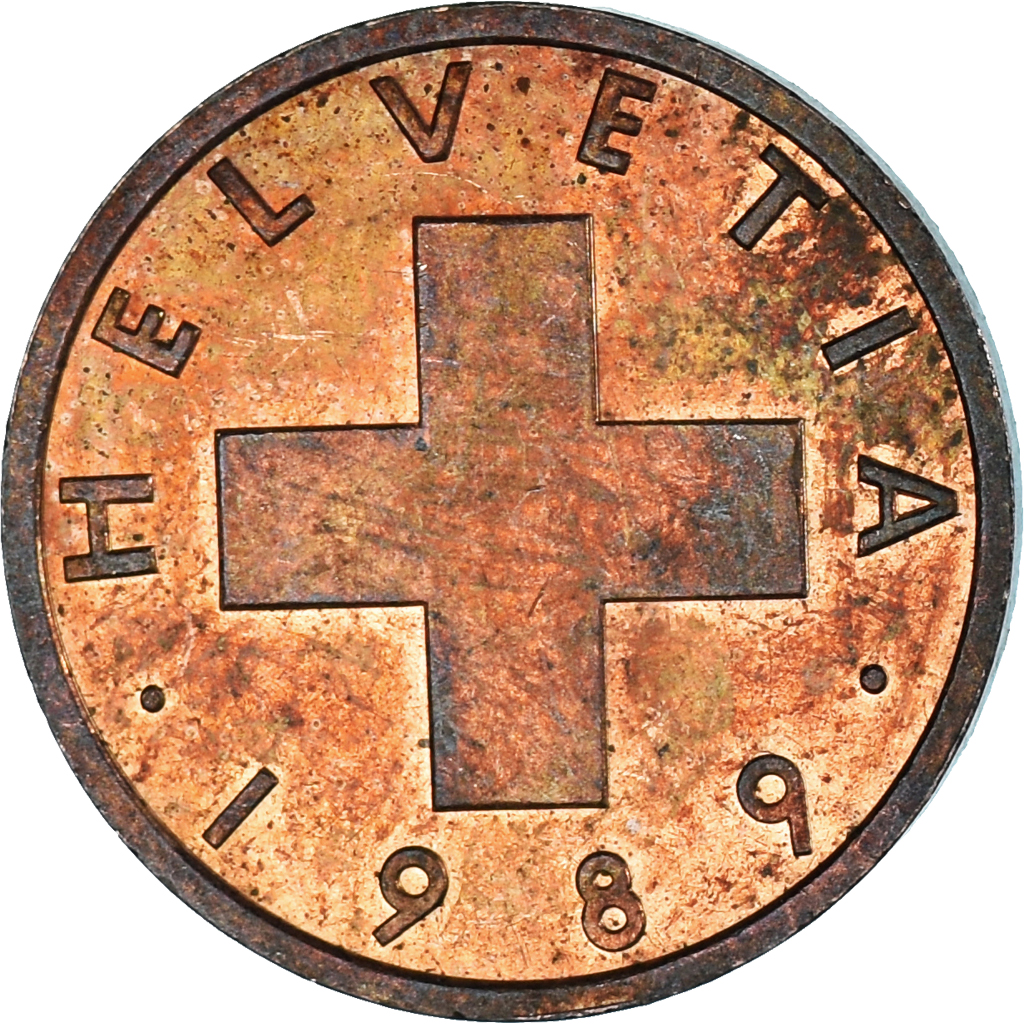 Coin, Switzerland, Rappen, 1989