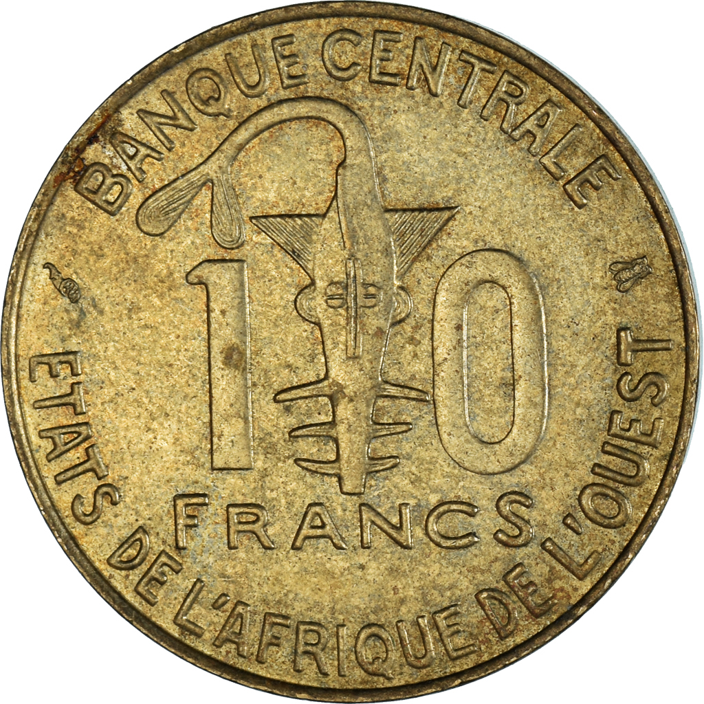 Coin, West African States, 10 Francs, 1996