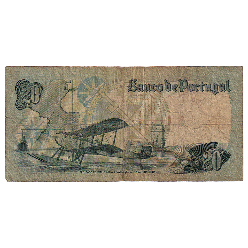 Banknote, Portugal, 20 Escudos, 1978, 1978-09-13, KM:176a, VG