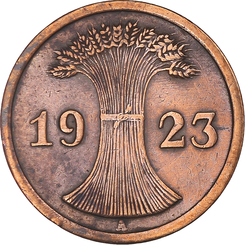 Coin, Germany, 2 Rentenpfennig, 1923