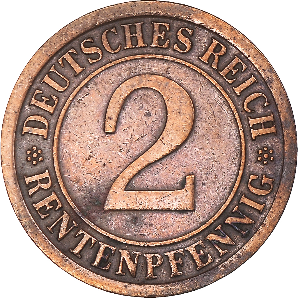 Coin, Germany, 2 Rentenpfennig, 1923