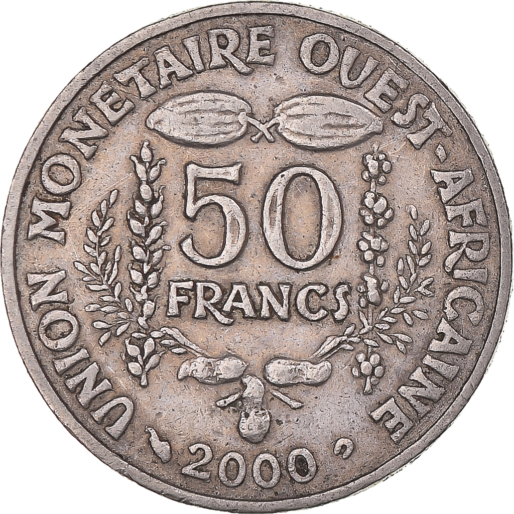 Coin, West African States, 50 Francs, 2000