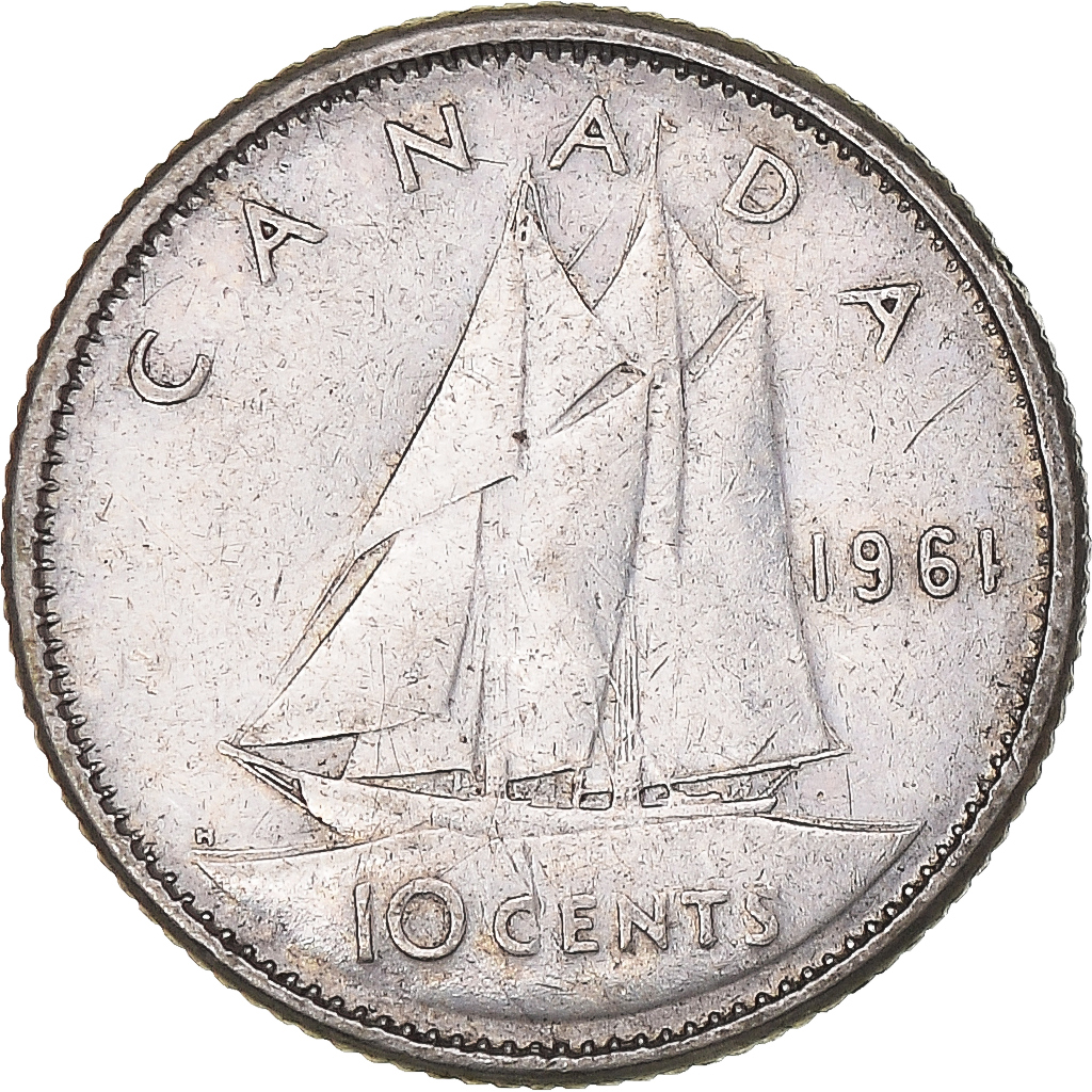 Coin, Canada, 10 Cents, 1961