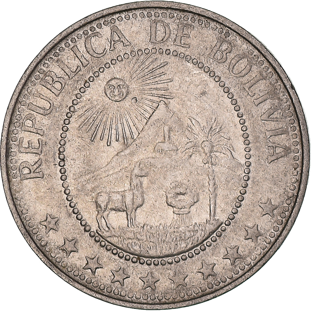 Coin, Bolivia, 20 Centavos, 1967
