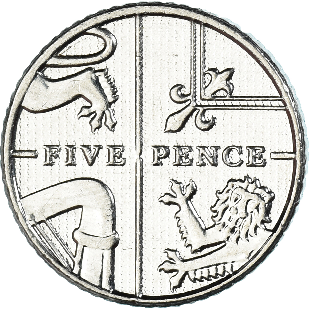 Coin, Great Britain, 5 Pence, 2016