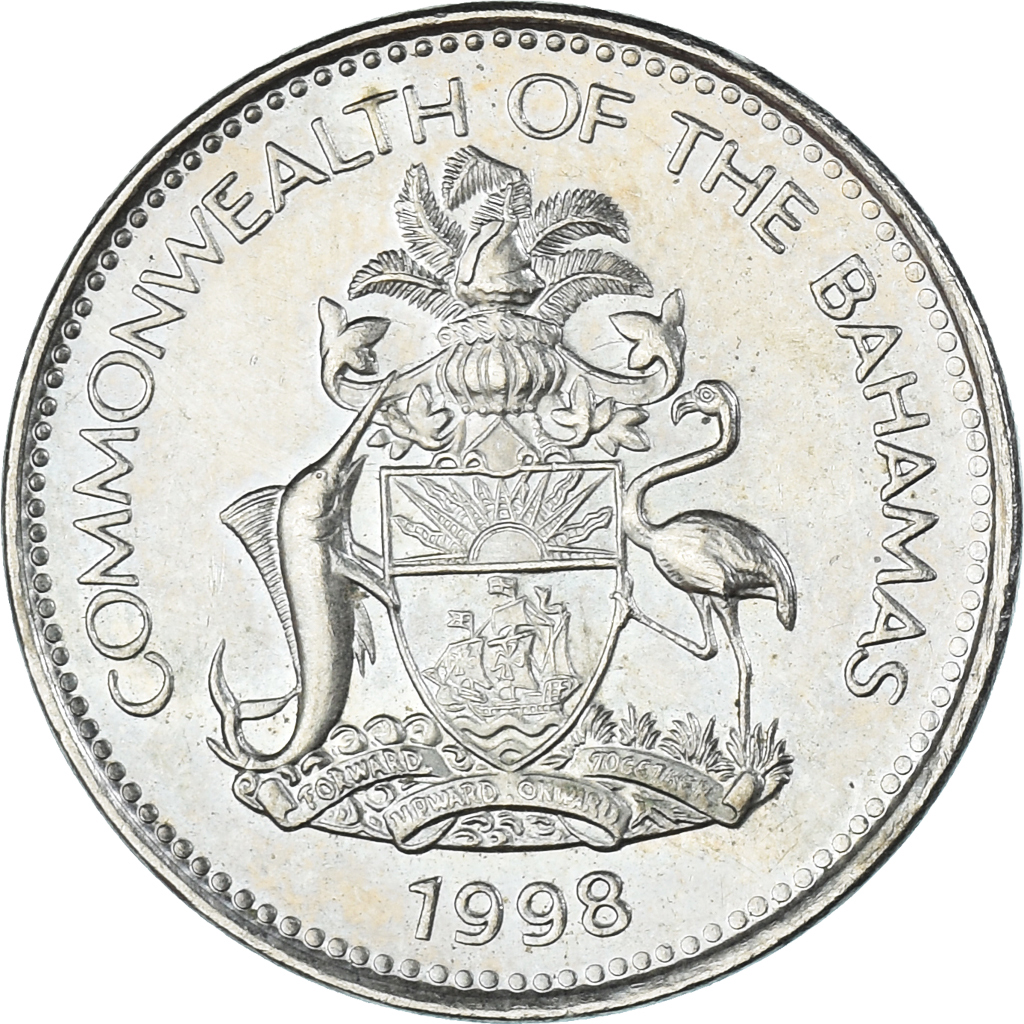 Coin, Bahamas, 5 Cents, 1998