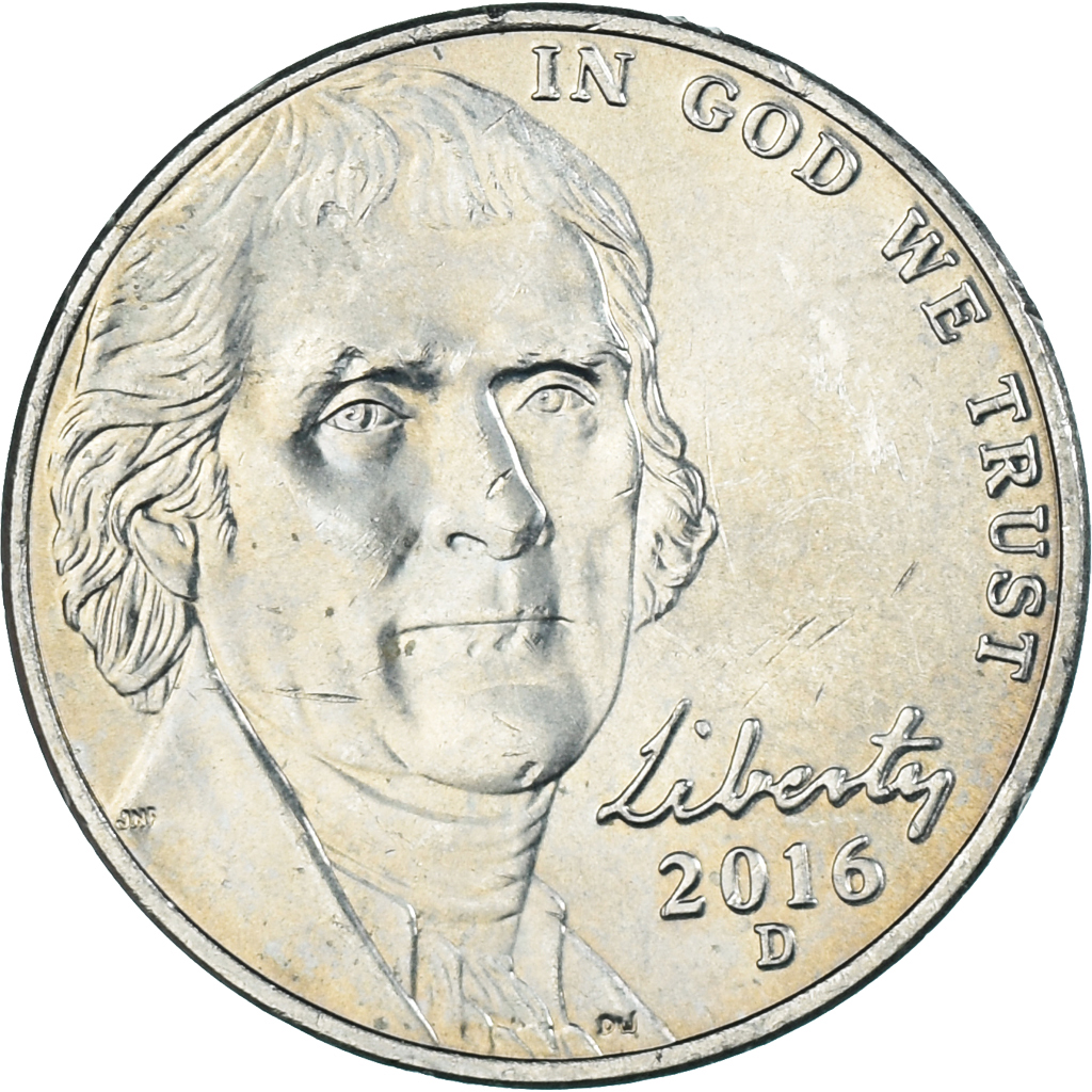 Coin, United States, 5 Cents, 2016