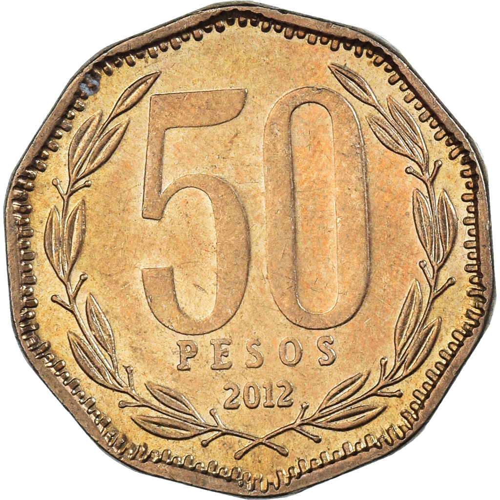 Coin, Chile, 50 Pesos, 2012