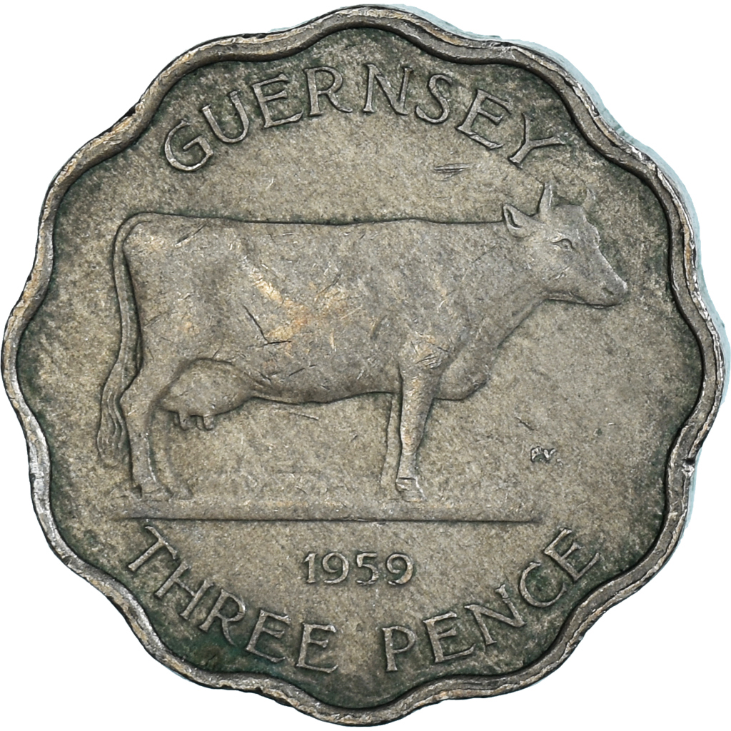 Münze, Guernsey, 3 Pence, 1959