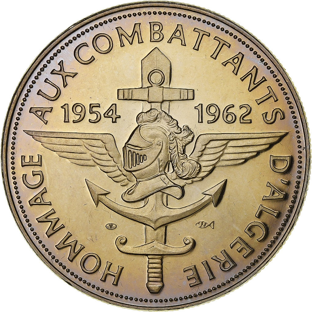 France, Medal, Hommage aux Combattants d'Algérie, Copper-nickel, 