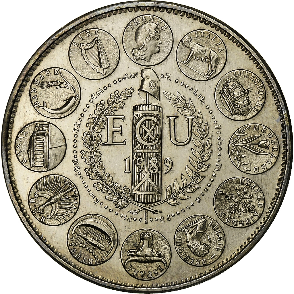 France, Medal, Ecu Europa, Marianne, 1989, Copper-nickel, 