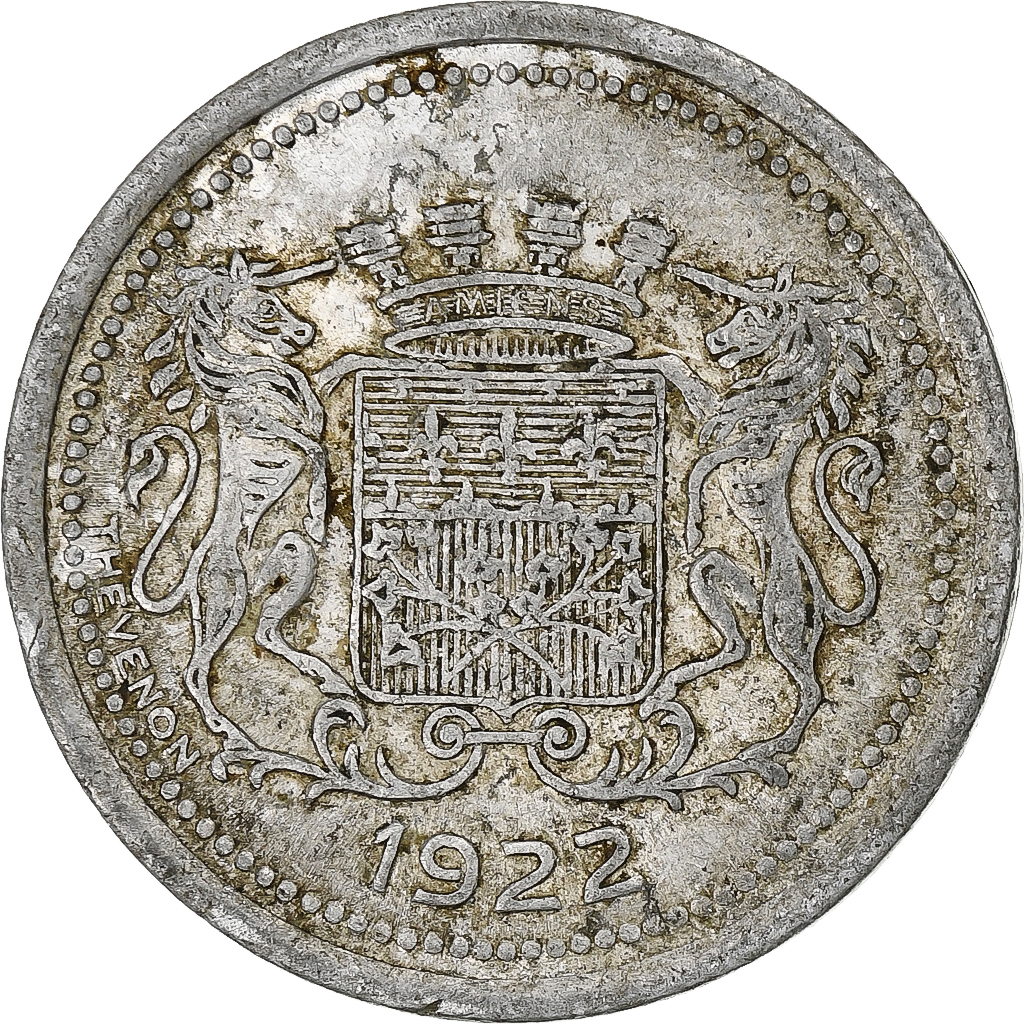 France, Chambre de commerce d'Amiens, 10 Centimes, 1922, , Aluminium