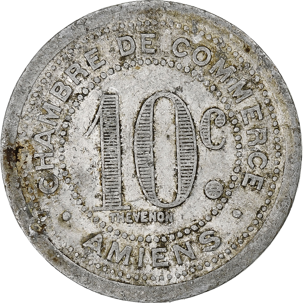 France, Chambre de commerce d'Amiens, 10 Centimes, 1922, , Aluminium