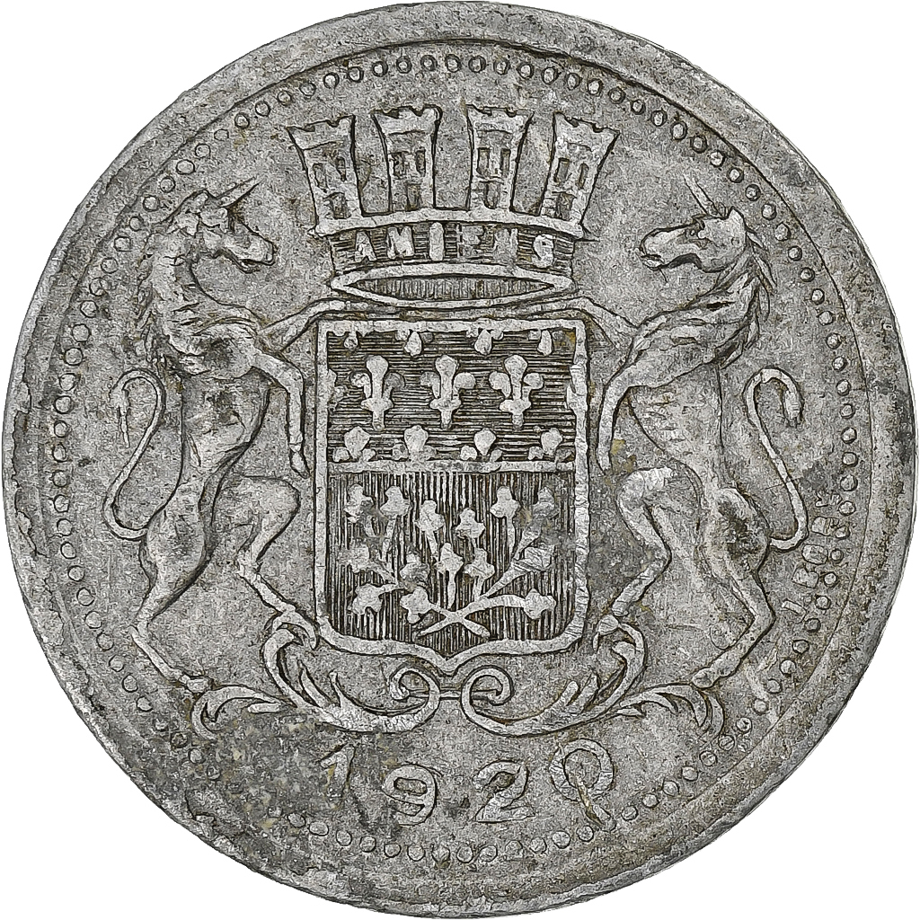 France, Chambre de commerce d'Amiens, 10 Centimes, 1920, , Aluminium