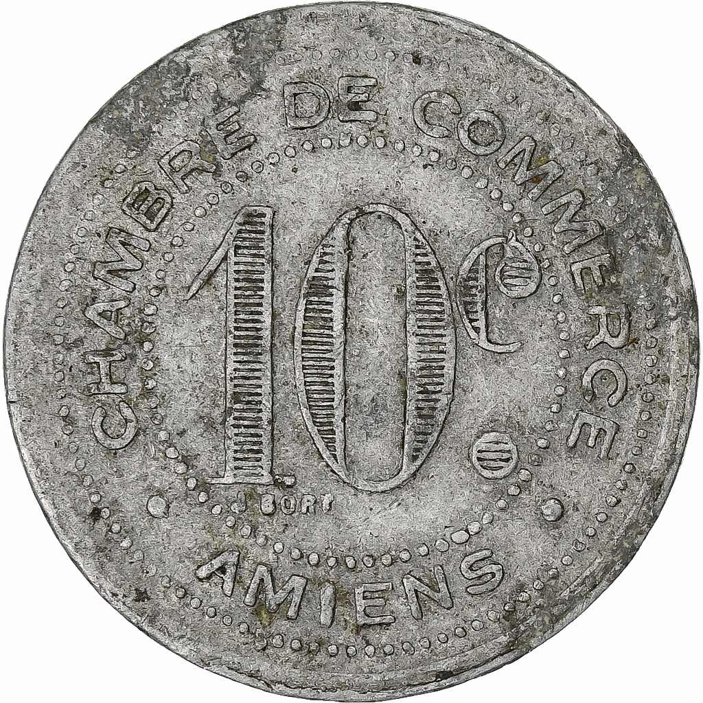 France, Chambre de commerce d'Amiens, 10 Centimes, 1920, , Aluminium