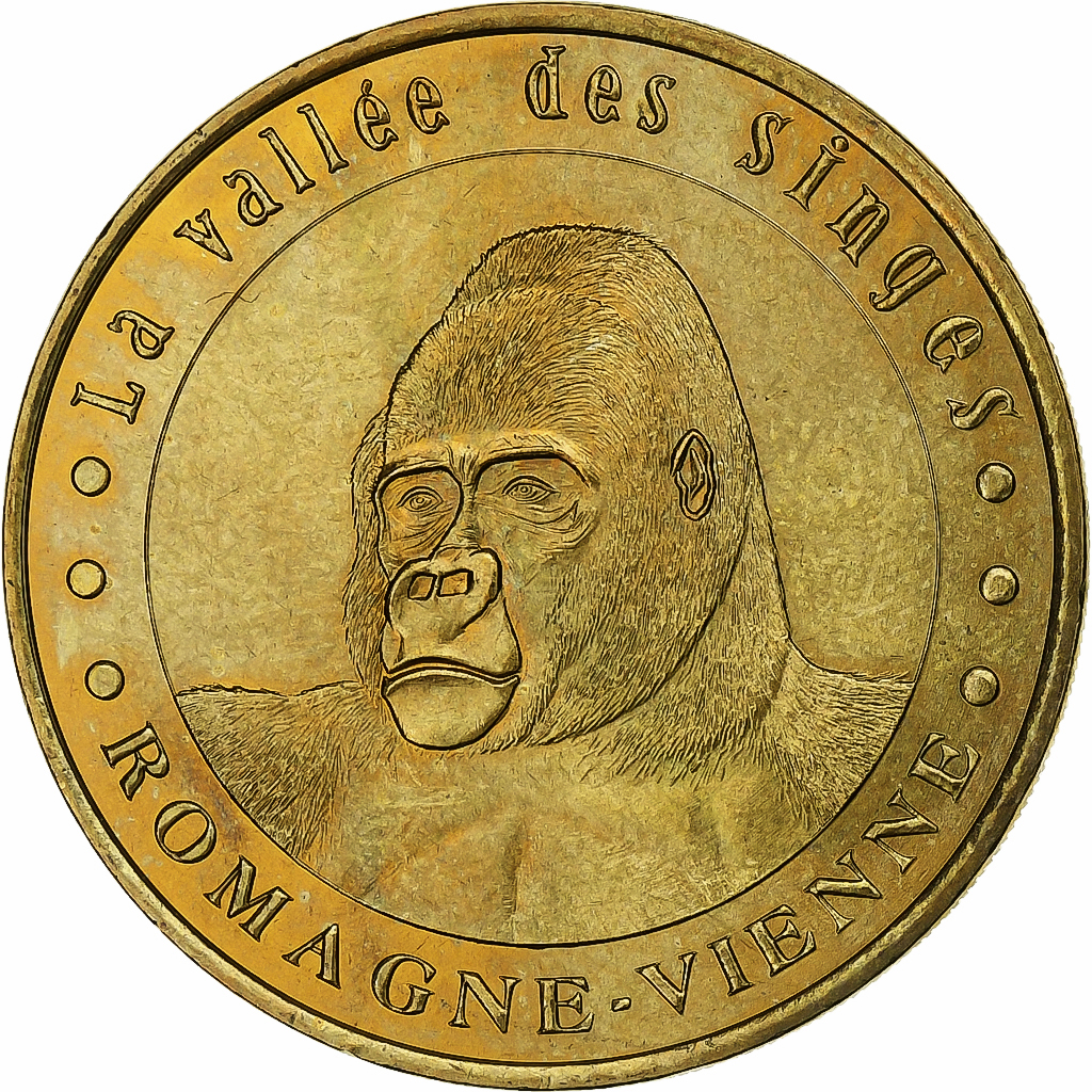 France, Token, 86/ Vallée des Singes - Gorille - Romagne, 2001, Copper-nickel