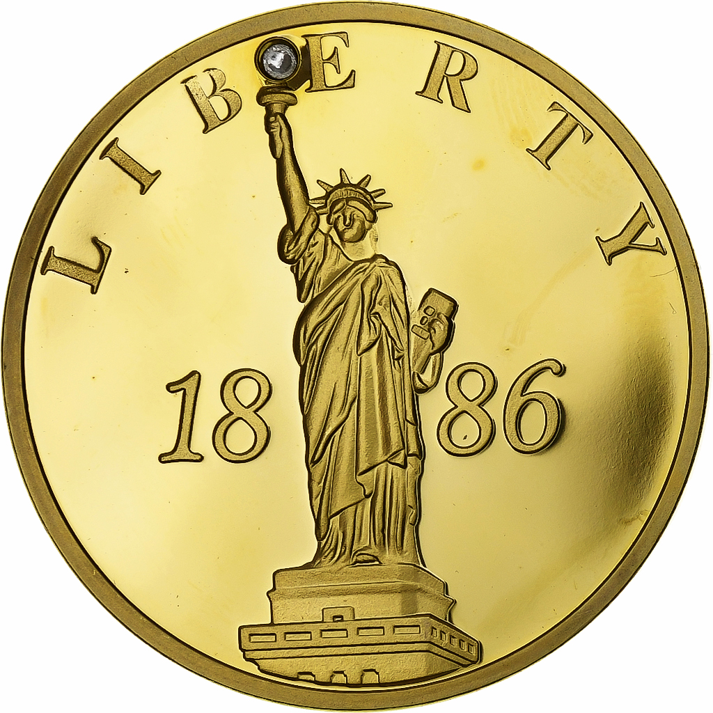 United States of America, Medal, Statue de la Liberté, Copper Gilt, Beacon of