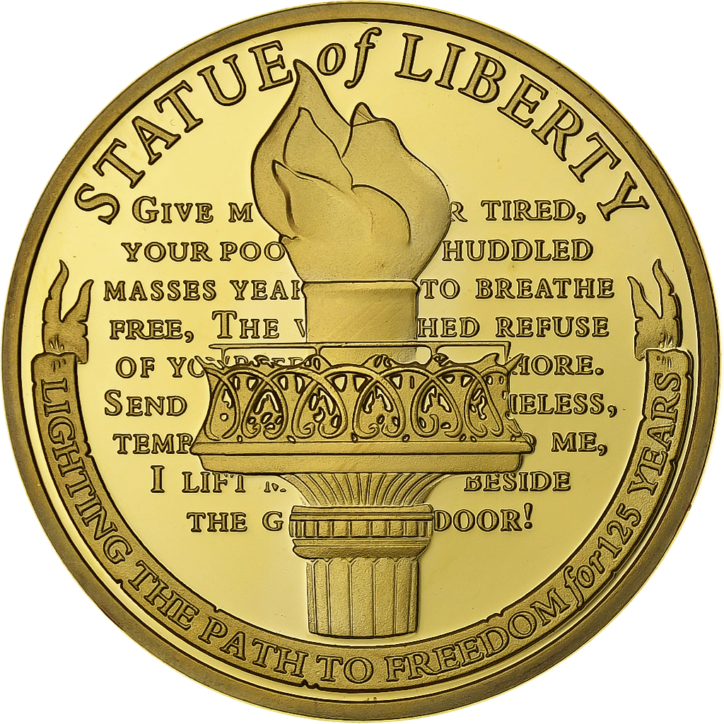 United States of America, Medal, Statue de la Liberté, Copper Gilt, Beacon of