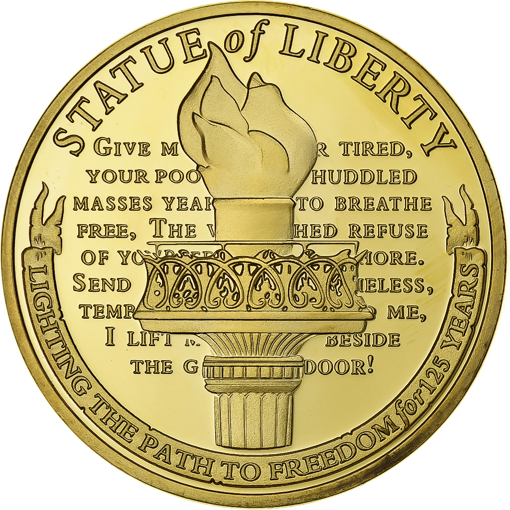 United States of America, Medal, Statue de la Liberté, Copper Gilt, Beacon of