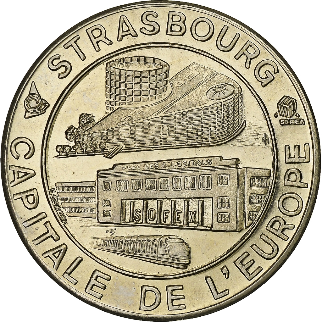 France, Medal, Euros des Villes, 1 Ecu de Strasbourg, 1994, Nickel, 