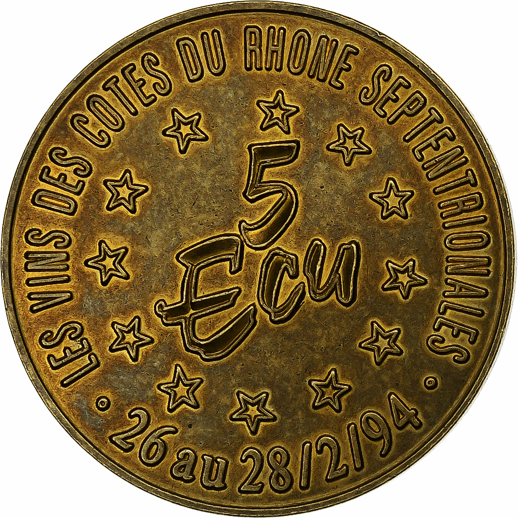 France, Medal, 5 Ecus Tain-L'Hermitage, 1994, Copper-nickel Aluminium, 