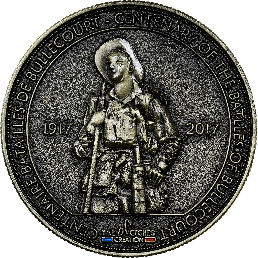 France, Token, Centenaire Batailles de Bullecourt, 2017, Cupro-Aluminium, 