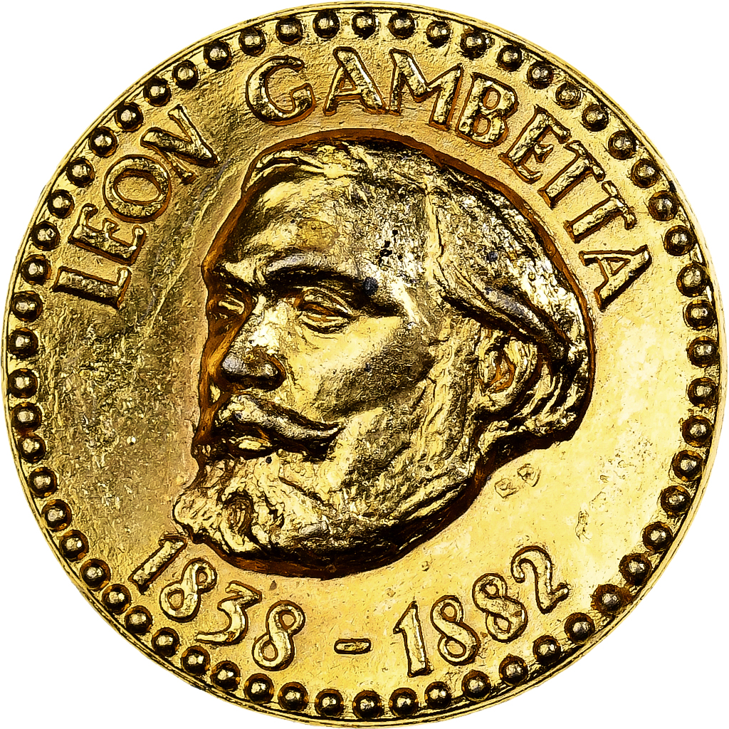 France, Token, Collection Total, Léon Gambetta, 1970, Brass, 