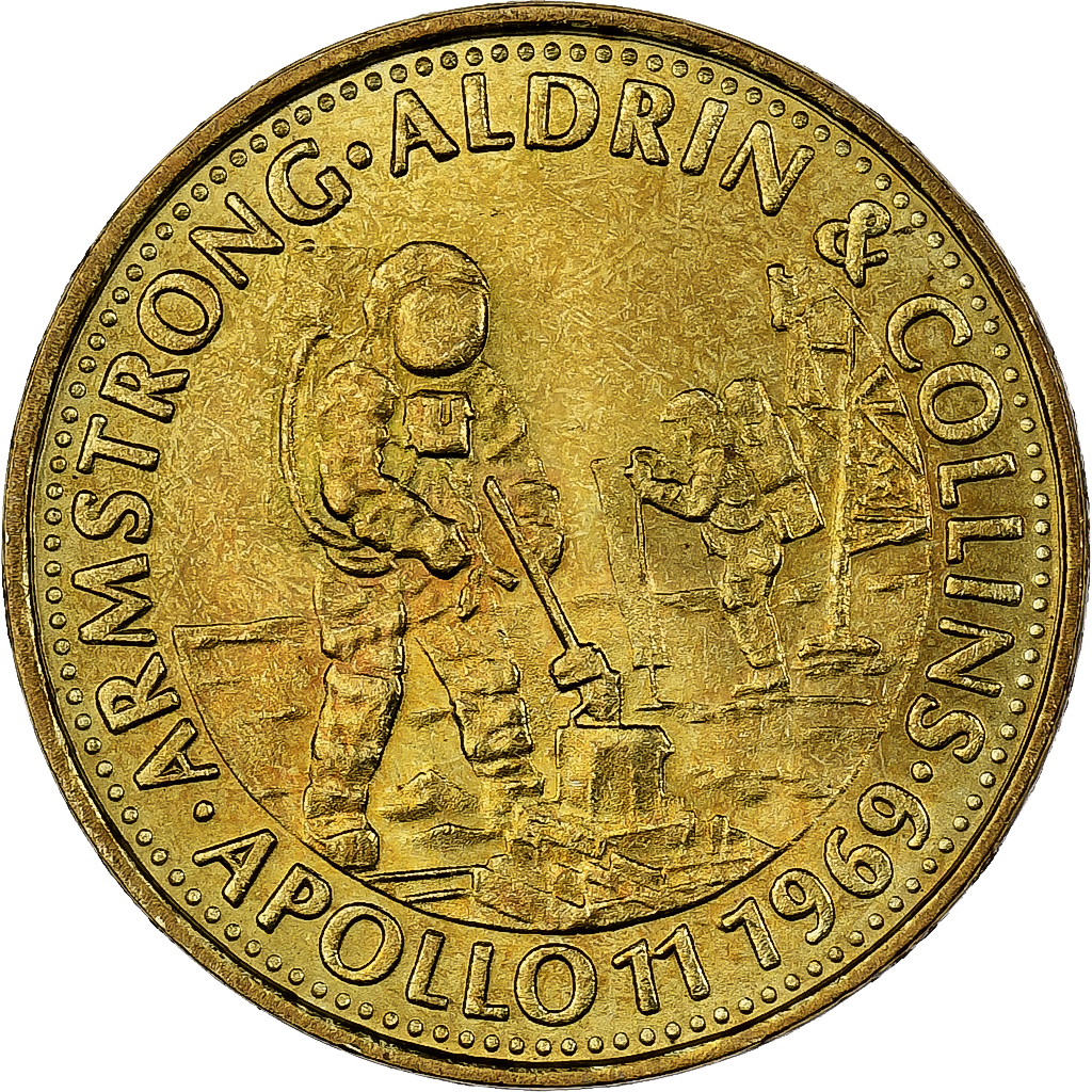 France, Token, Collection Shell, Apollo 11, Bronze-Aluminium, 