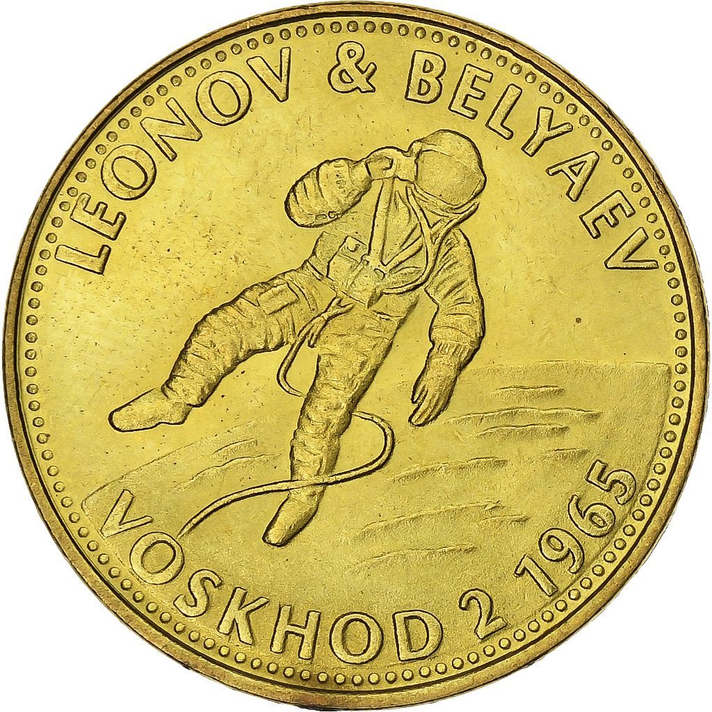 France, Token, Espace, Leonov et Belyaev, 1965, Bronze-Aluminium, 