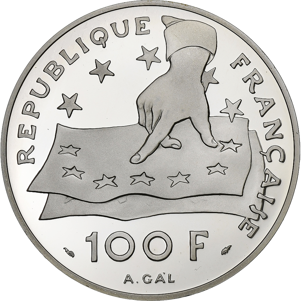 France, 100 Francs, Descartes, 1991, Paris, BE, Silver, , Gadoury:c24