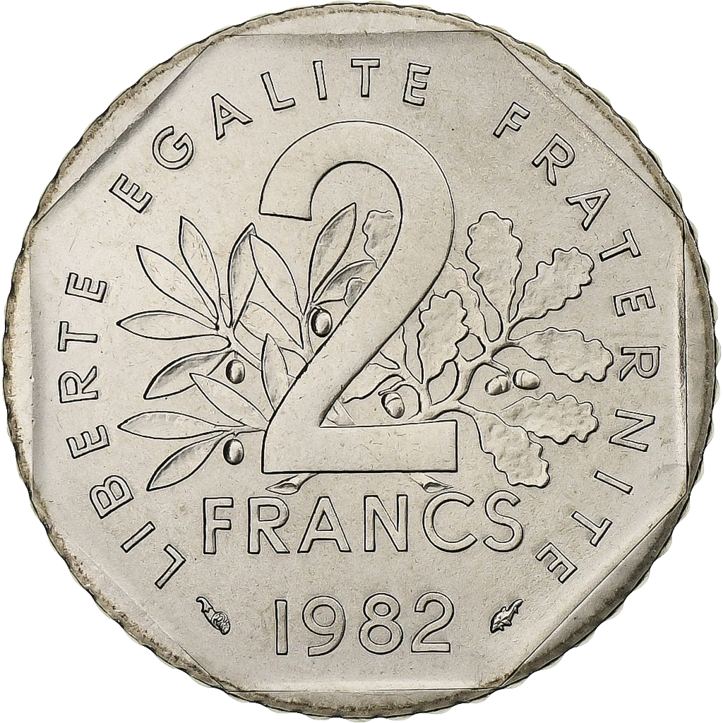Coin, France, Semeuse, 2 Francs, 1982, Paris, série FDC, , Nickel