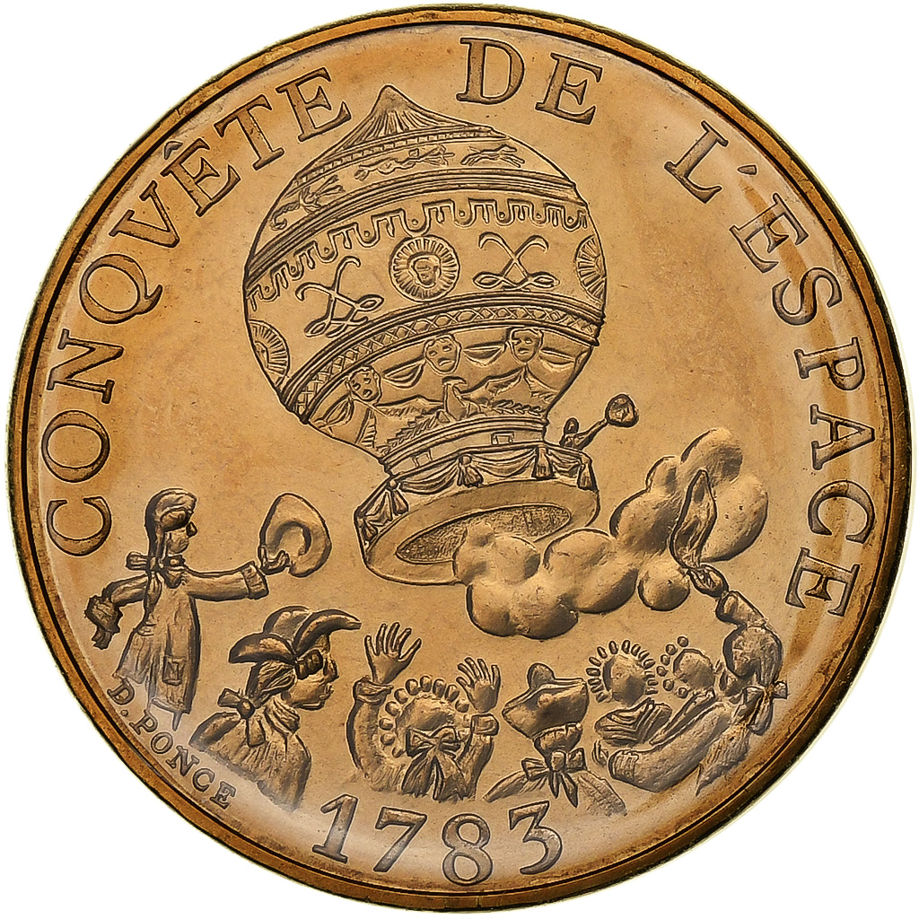 Coin, France, La conquête, 10 Francs, 1983, Paris, série FDC, Tranche B